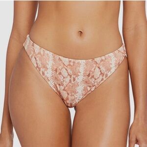 NWT Vitamin A Women's Snake Print Bikini Bottom - TAN BROWN CREAM SIZE 14DD